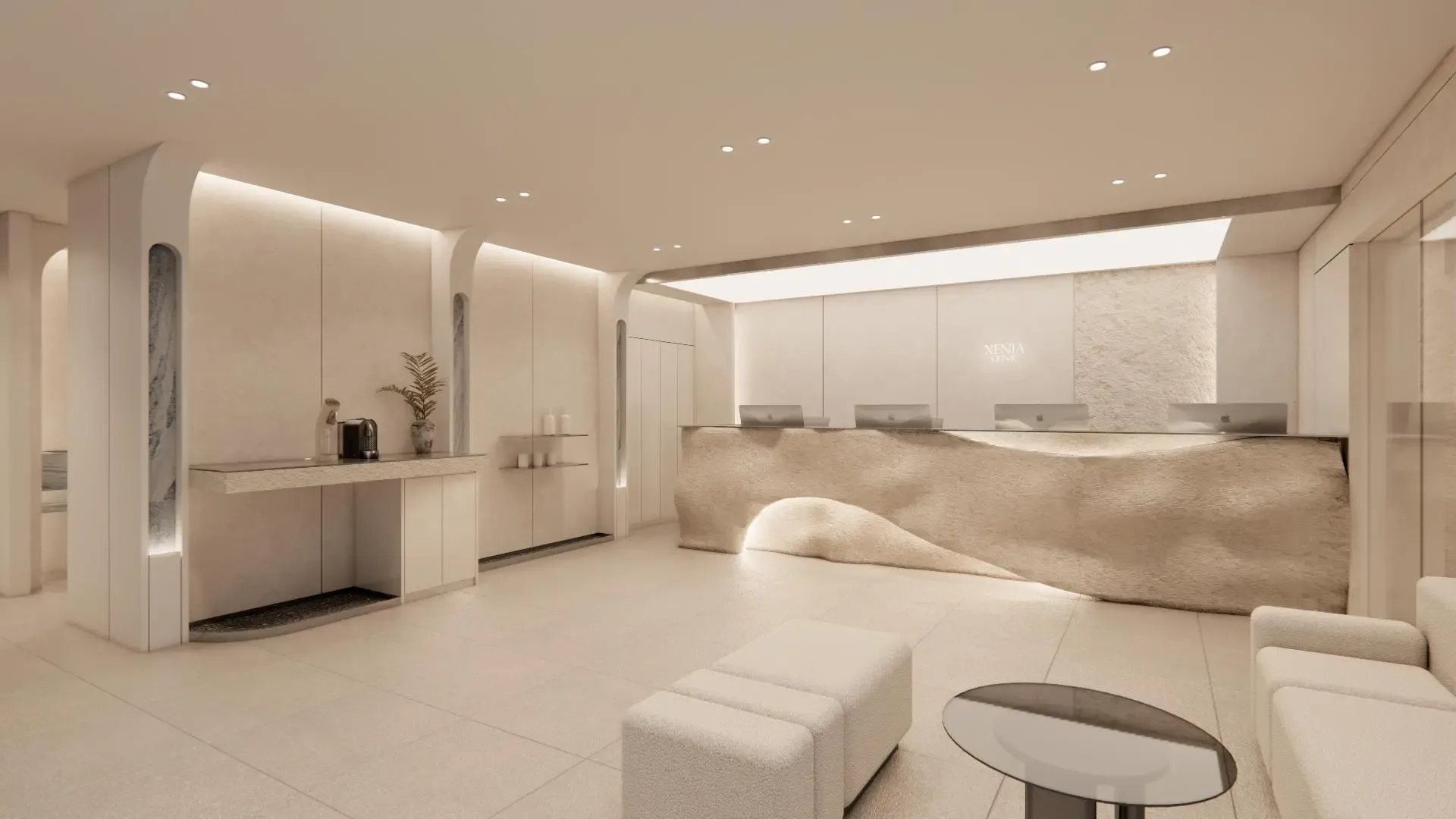 Xenia Clinic reception area (clinic rendering)